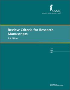 Review Criteria for Research Manuscripts