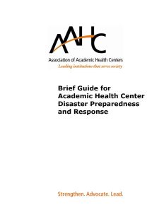 Guide for Academic Health Center Disaster Preparedness and Response (PDF)